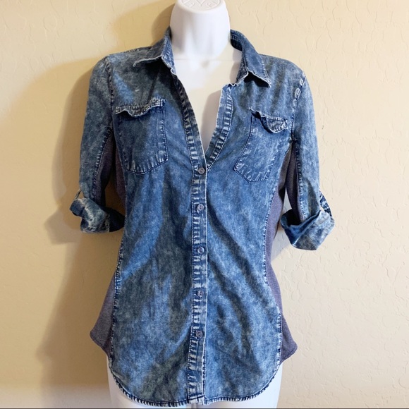 Ci Sono Tops - Ci Sono Denim Washed Blouse